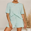 Crop Top and Drawstring Shorts Set 2-Piece - ohLEEN's