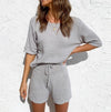 Crop Top and Drawstring Shorts Set 2-Piece - ohLEEN's
