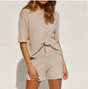 Crop Top and Drawstring Shorts Set 2-Piece - ohLEEN's