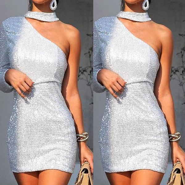 Single Shoulder Dress - ohLEEN's