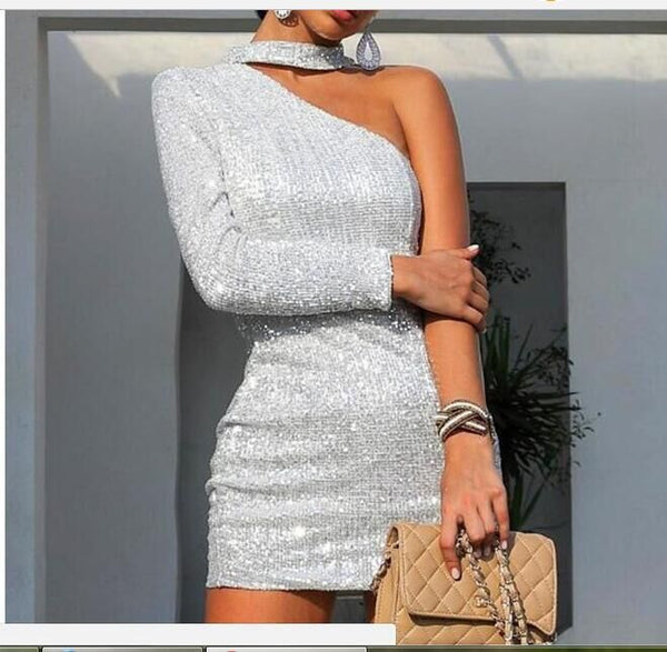 Single Shoulder Dress - ohLEEN's